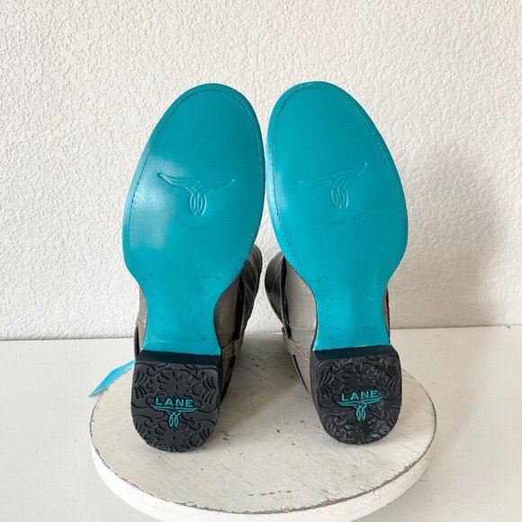 NEW Lane Womens Gray Quilted Mid-Calf Boots With Zipper & Buckle Accents Size 9 - Picture 8 of 11